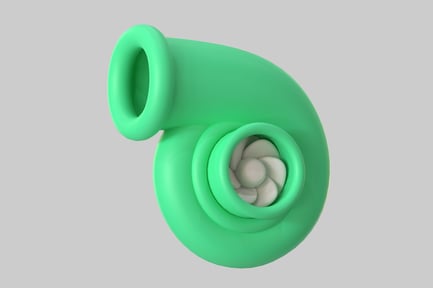 Preview: Stylized Turbocharger, Green