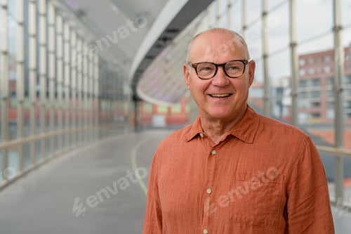 Preview: Senior Scandinavian Man Portrait Outdoors Autumn in Finland Concept