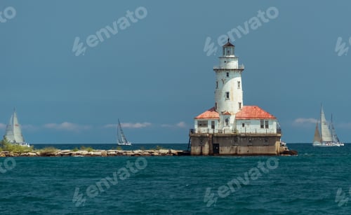 Preview: Big Light House On A Michigan Lake