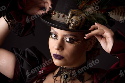 Preview: Steampunk Young Woman Emotional Portrait