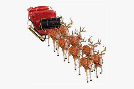 Preview: Santa's Sleigh Pulled by Reindeer Team