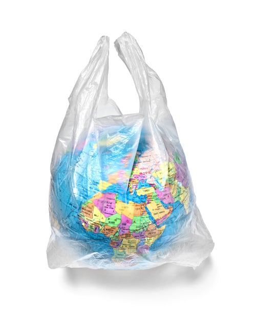 Preview: earth globe plastic bag pollution ecology environment planet global warming