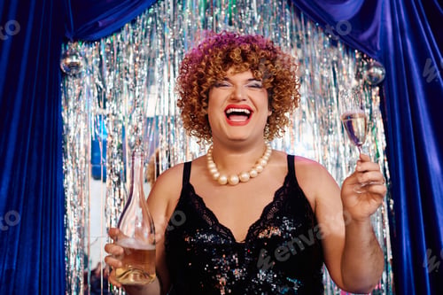 Preview: Bold drag queen performs electrifying holiday show with sparkling charisma on stage