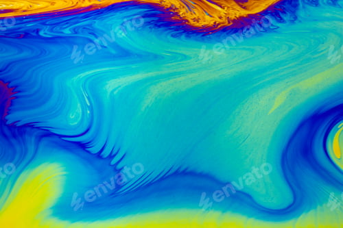 Preview: Psychedelic multicolored patterns background. Photo macro shot of soap bubbles