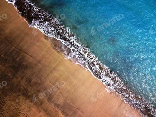 Preview: Top view of a deserted beach. Coast of the island of Tenerife. A
