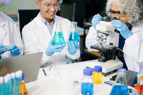 Preview: Dynamic science lab where a team of scientists collaborates on research, testing, and innovation