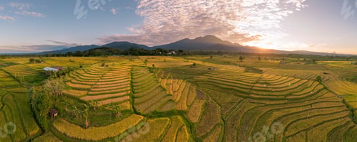 Preview: Beautiful morning view indonesia Panorama Landscape