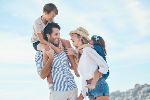 Preview: Happy Family Enjoying Time Together on Beach