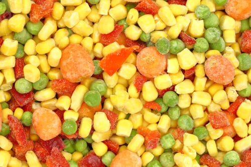 Preview: Colorful frozen mixed vegetables background