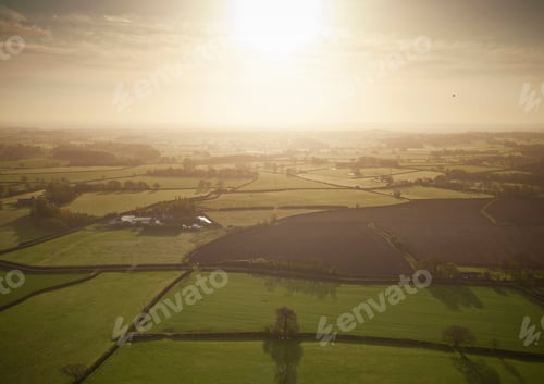 Preview: Aerial view of rural farmlands
