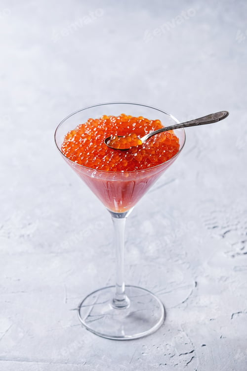 Vista previa: Vaso de caviar rojo