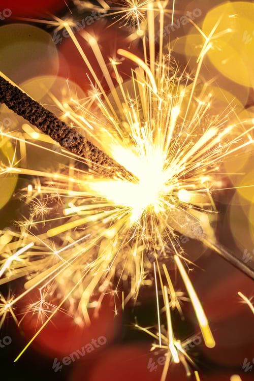 Preview: Bengal sparkle lights close up on dark background