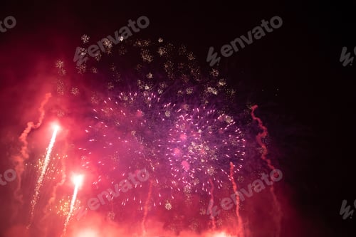 Preview: Fireworks at New Year. Abstract holiday background.