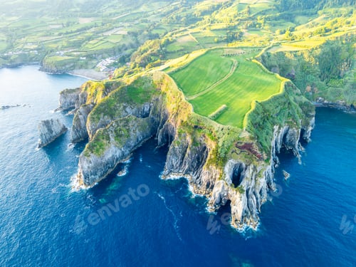 Preview: Cape Furado and Atlantic Ocean. Azores, Sao Miguel Island. Portugal. Aerial View
