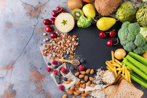 Preview: Selection of healthy rich fiber sources vegan food for cooking