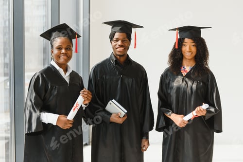 Preview: optimistic young university graduates at graduation