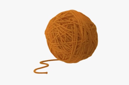 Visualização: Bola de fio laranja