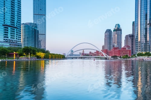 Preview: beautiful haihe river at dusk