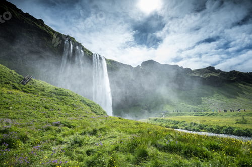 Preview: Seljalandsfoss waterfall in Iceland in Summer