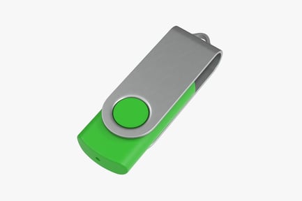 Preview: Swivel USB Drive - Green and Silver
