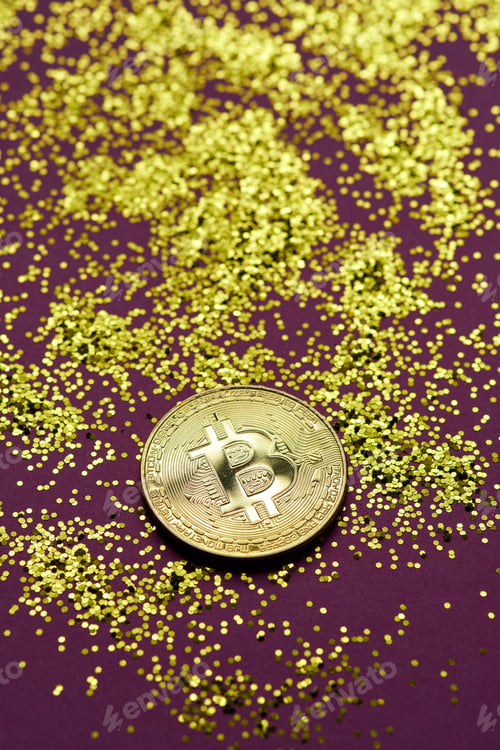Preview: Golden bitcoin cryptocurrency