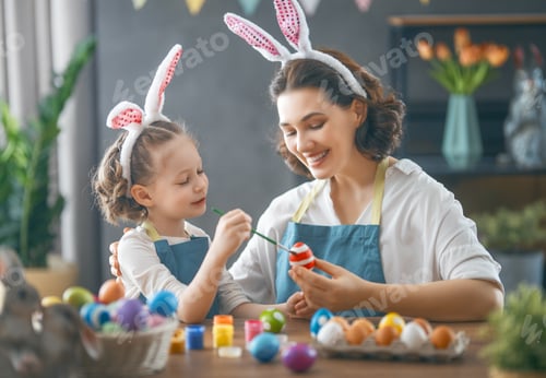 Preview: family preparing for Easter