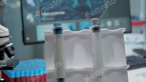 Preview: Close up of biochemistry pipette for liquid test analysis