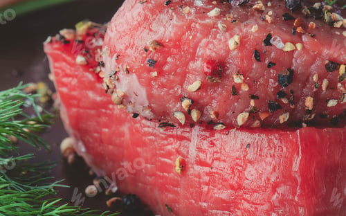 Preview: Raw Beef Steak with Fresh Spices