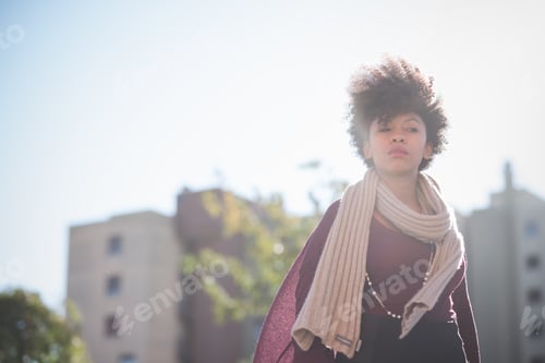 Preview: beautiful black curly hair african woman