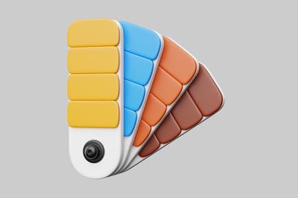 Visualização: Amostra de paleta de cores com botão