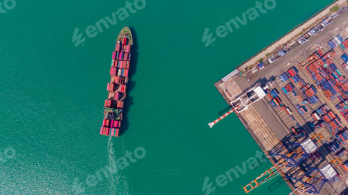 Preview: Industrial import-export port prepare to load containers.
