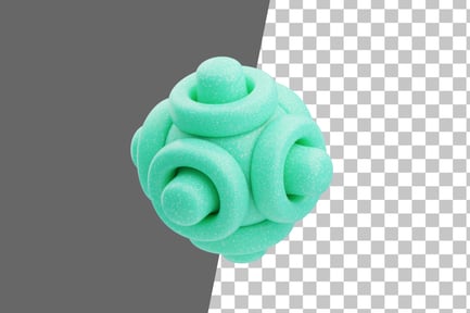 Preview: Plastic Resin Abstract Aqua Flower Shape 3D Icon