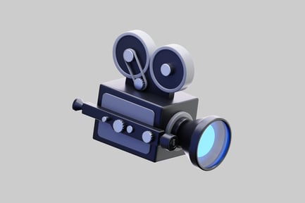 Preview: Vintage movie camera with multiple lenses