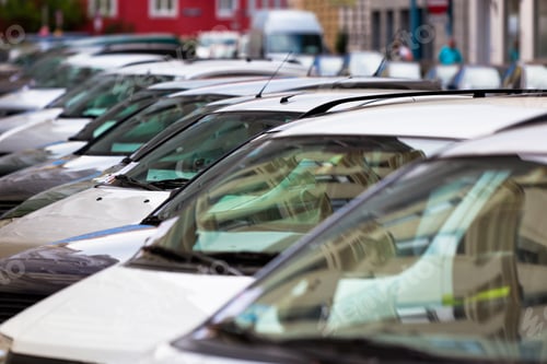 Preview: Line of Cars on the city street