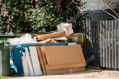 Preview: Bulk household rubbish garbage on the street waiting for council clean up waste collection.