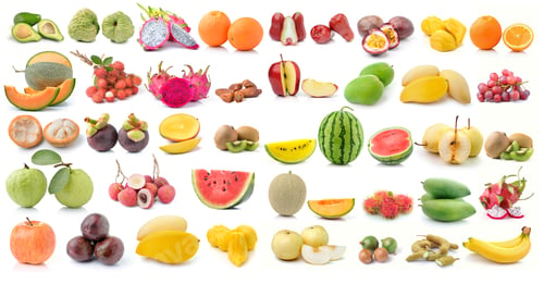 Preview: set of fruit isolated on white background
