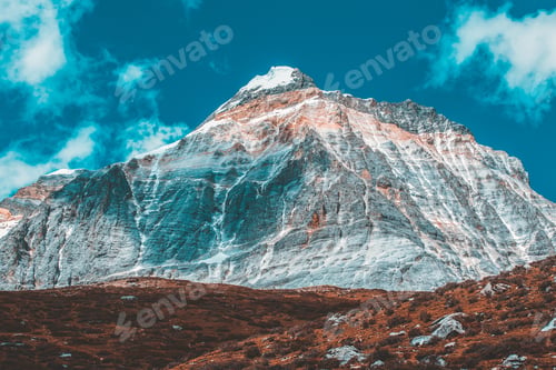 Preview: Colorful in autumn forest and snow mountain at Yading nature reserve, The last Shangri la