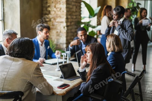 Preview: Multiracial business people working on sustainable innovation project