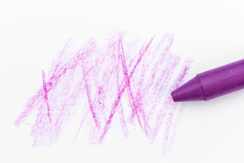 Preview: Wax crayon drawing. Hand-drawn.Close up. Isolated on white