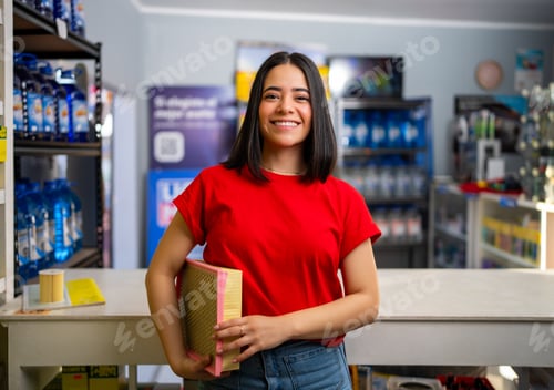 Preview: Woman standing in an auto parts store holding an air filter