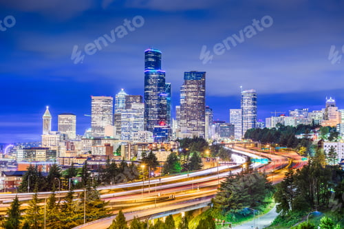 Preview: Seattle, Washington, USA downtown city skyline