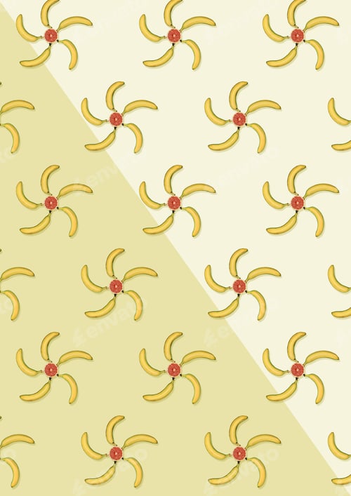 Preview: The Group Of Bananas Against Yellow Background