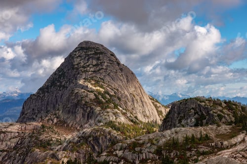 Preview: Rocky Mountain Landscape in British Columbia, Canada. Sunny Cloudy Fall Season.