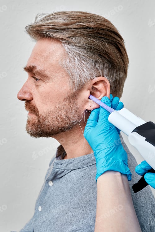 Preview: Ear moulds, earplugs and impressions. Process of making individual earplugs and earmolds for male