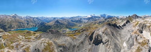 Preview: View of mountains and Chevril lake near Tignes Ski Resort, France