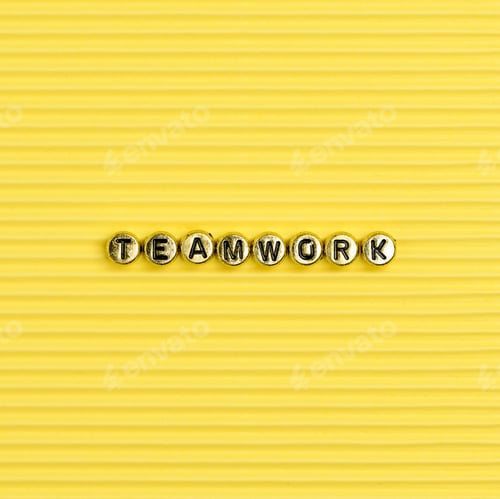Preview: Beads letter teamwork word typography