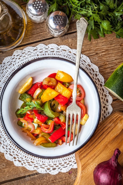 Preview: Ratatouille on a rustic table.
