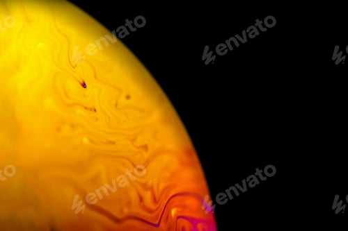 Preview: Vibrant yellow colored psychedelic alien planet with an atmosphere