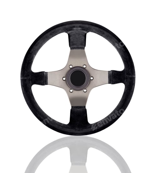 Preview: Steering wheel isolated on white