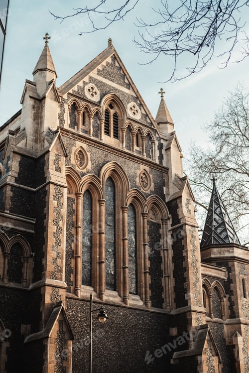 Preview: Vertical closeup of the Duke University Chapel in Durham, North Carolina, United States